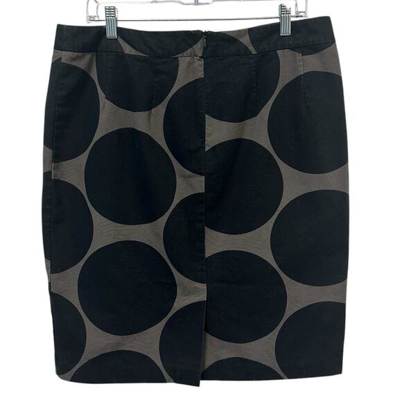 Boden Gray Black Large Polka Dot Pencil Skirt Print Office Mod Twee Preppy Sz 12 - Picture 2 of 5